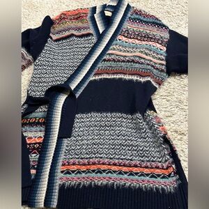 Anthropology wrap sweater gorgeous colors and details